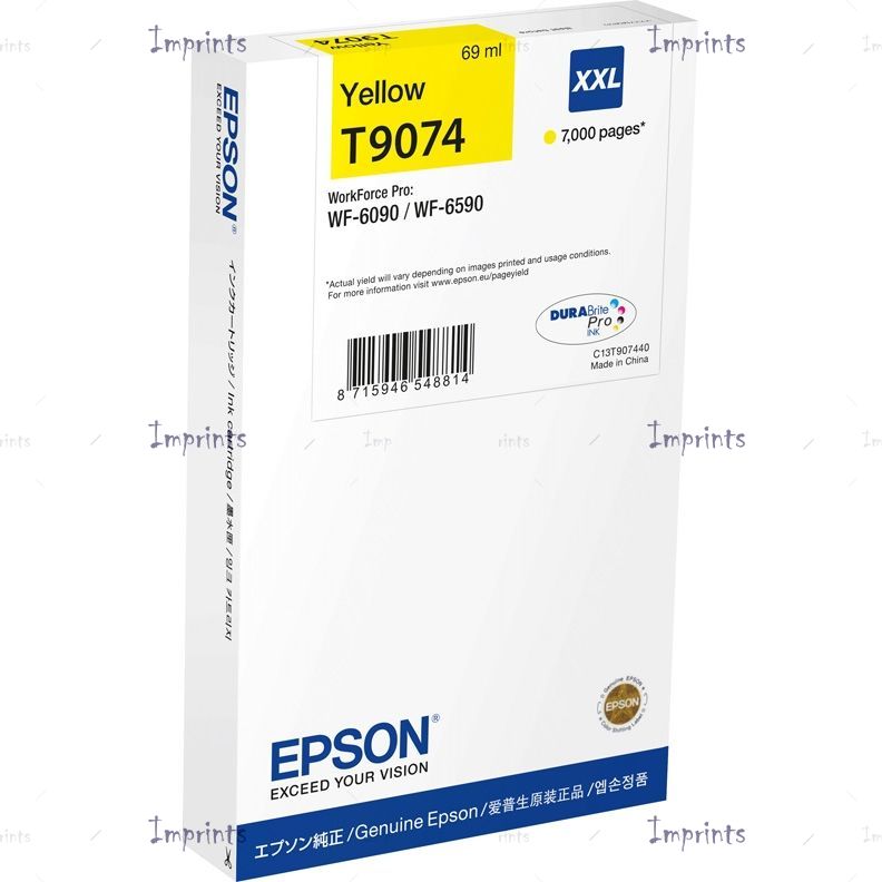 Купить Картридж Epson C13T907440 желтый увеличенный, № T9074 оригинальный Картридж Epson C13T907440 желтый увеличенный, № T9074 оригинальный