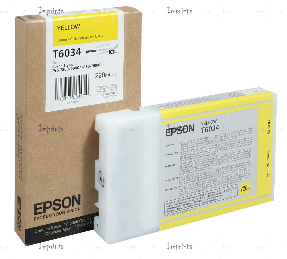 Картридж C13T603400 жёлтый для принтера Epson оригинальный, цена